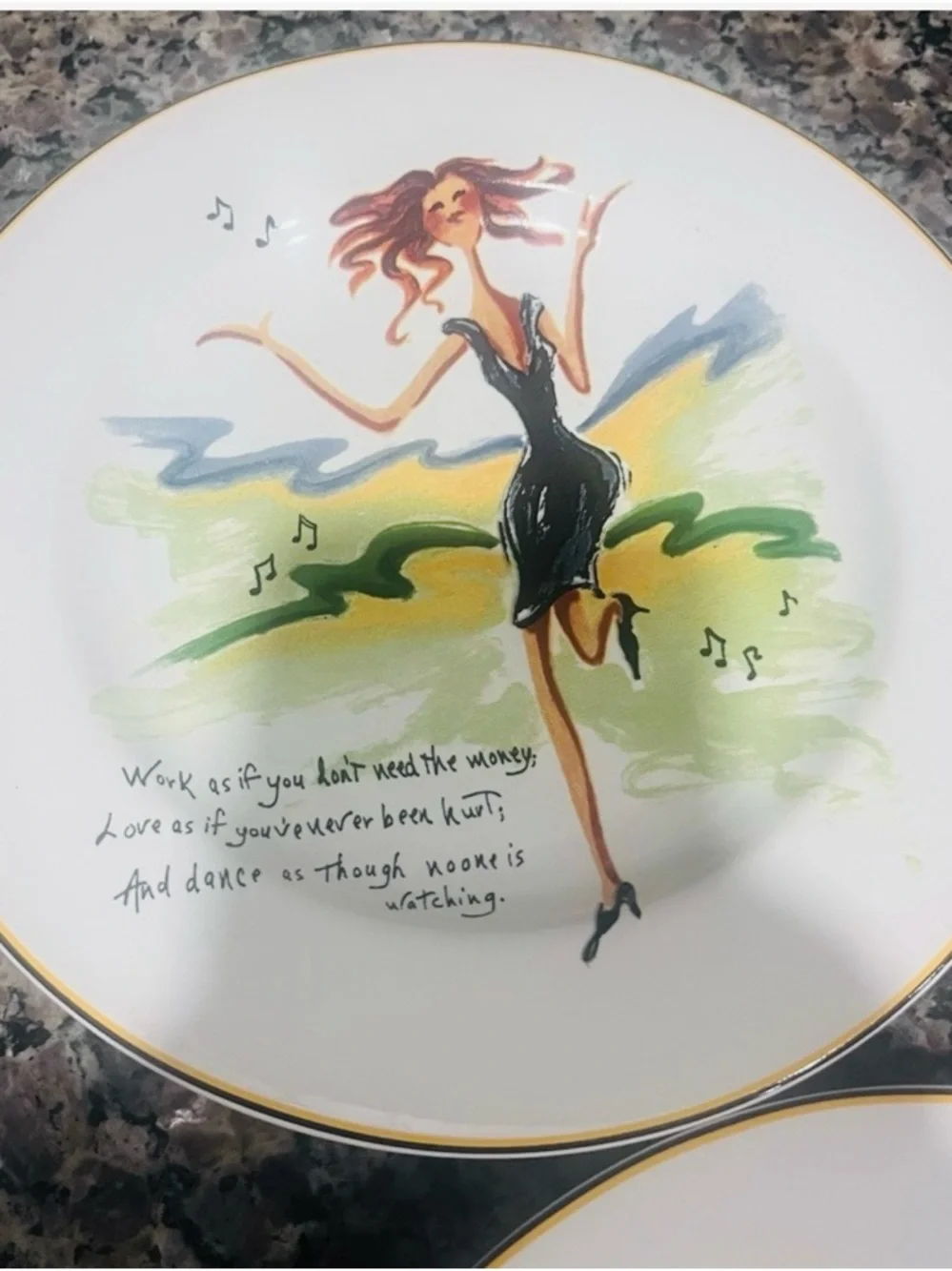 Sakura Glamour Girls Fashion Illustration Gold-Trim Appetizer Plates (Set of 4)